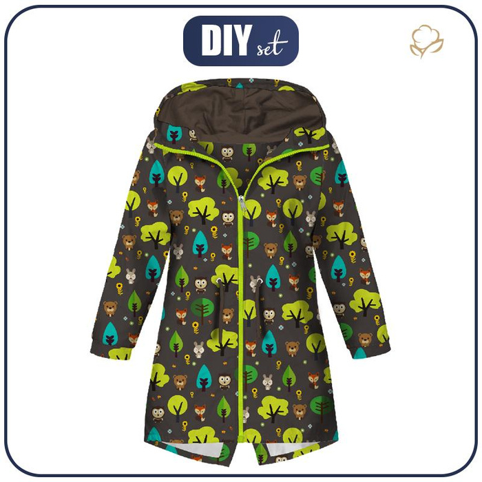 PARKA DZIECIĘCA (ARIEL) - ZWIERZAKI W LESIE - softshell (122/128)