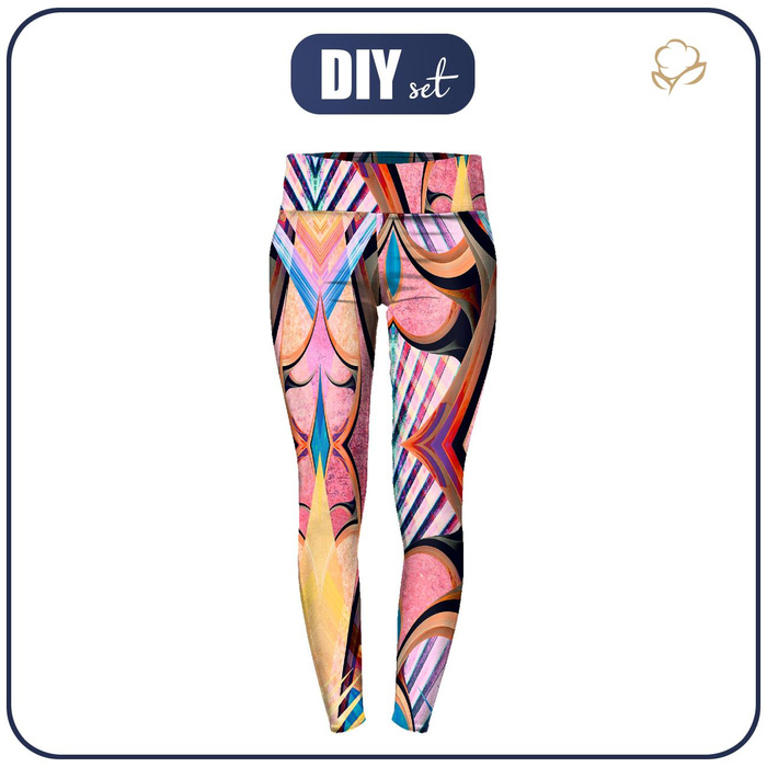 THERMO LEGGINSY DAMSKIE (GRETA) - KOLOROWA SZTUKA - zestaw do uszycia XXL