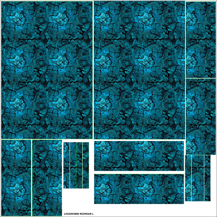 ANIMAL BED - LACE BUTTERFLIES / blue - sewing set - M