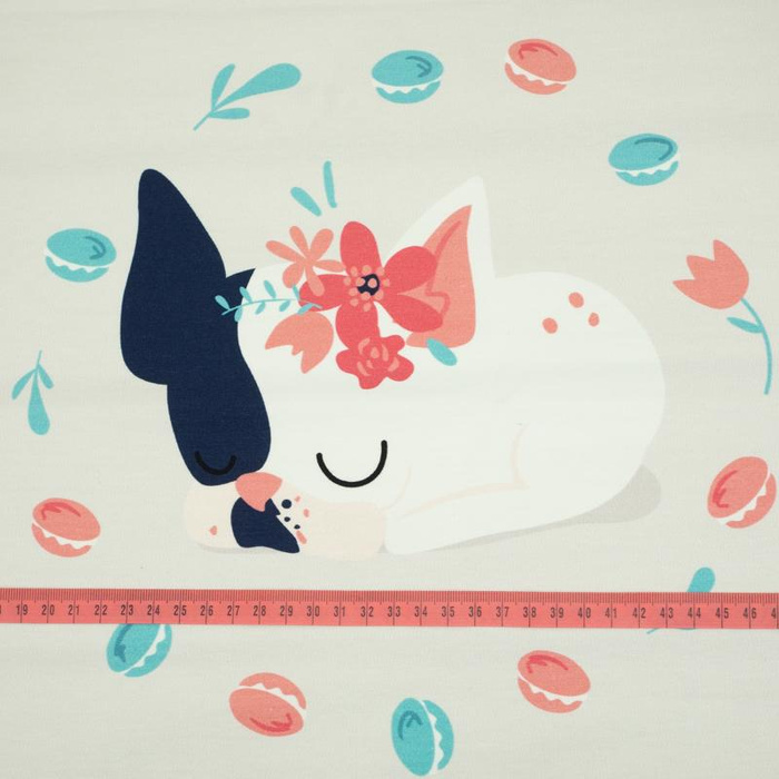 Sleeping dog (J'adore Paris) / peach - panel looped knit 