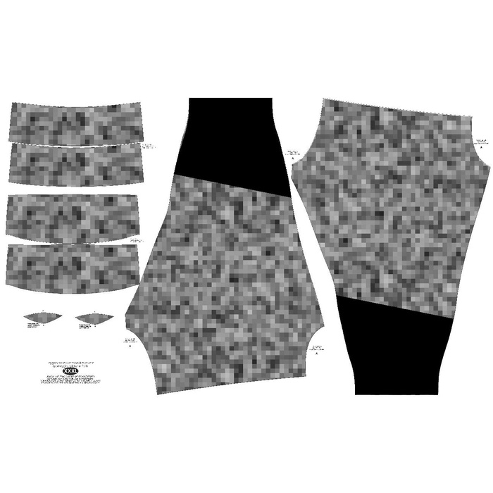 SPORTS LEGGINGS - PIXELS pat. 2 / grey - XXL