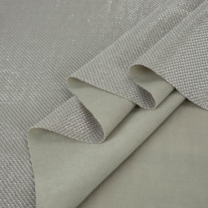 GRAU - Maschenware mit Lurex (Bienenwaben)