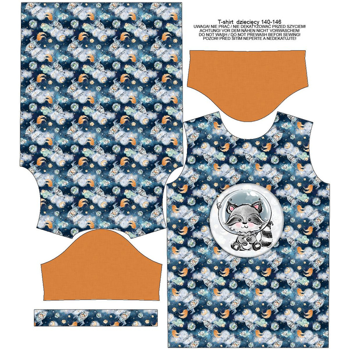 KID’S T-SHIRT - SPACE CUTIES pat. 1 (CUTIES IN THE SPACE) - single jersey (140/146)