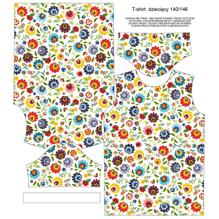 DĚTSKÉ TRIČKO - FOLK ŁOWICKÝ / bílá - single jersey