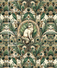 ART NOUVEAU CATS & FLOWERS PAT. 1 - panel (60cm x 50cm)