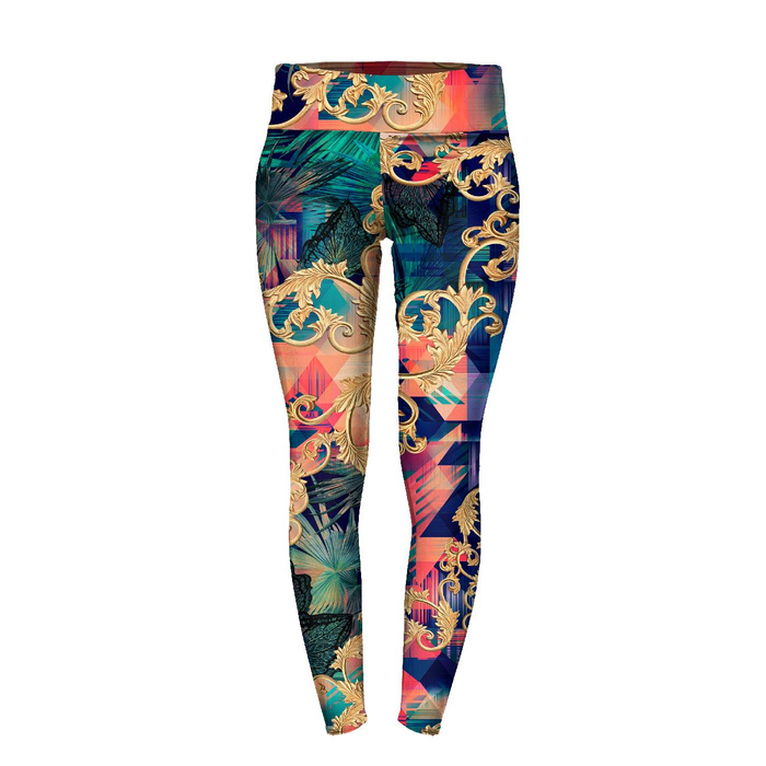 THERMO LEGGINSY DAMSKIE (GRETA) - JUNGLE ORNAMENT - zestaw do uszycia XXXL