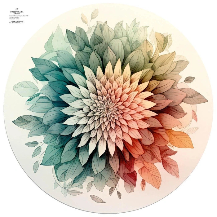 Groß tellerrock-Panel – Krepp - WATERCOLOR FLORAL WZ. 9