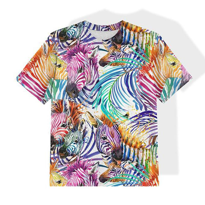 KID’S T-SHIRT- RAINBOW ZEBRA - single jersey (140-146)