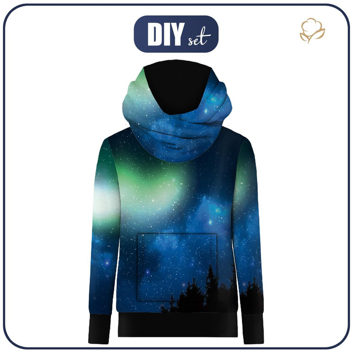 BLUZA Z KAPTUREM UNISEX (HYDRA) - NIGHT SKY - zestaw do uszycia (110/116)