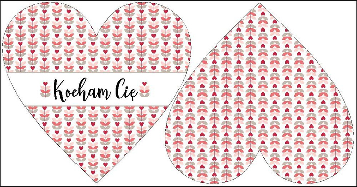 DECORATIVE PILLOW HEART - KOCHAM CIĘ / TULIPS