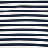  Viskose Jersey - STREIFEN DUNKELBLAU  / WEIß 1,0cm x 1,0cm