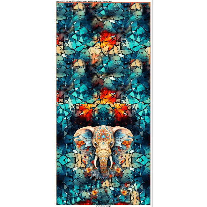 POLŠTÁŘ 45x45 - ANIMALS CRACKED vz.3 (elephant) - Potahový velur - Sada šití