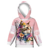 KINDER HOODIE (ALEX) - WATERCOLOR CAT MS. 1 - Sommersweat (98/104)
