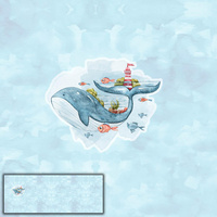 WHALE AND LIGHTHOUSE pat.2 (MAGIC OCEAN) - PANORAMIC PANEL (60cm x 155cm)