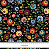 MINI LOWICZ FOLKLORE / black - Woven Fabric for tablecloths