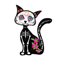 CAT FRIDA (DIA DE LOS MUERTOS) - SINGLE JERSEY PANEL 75cm x 80cm