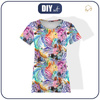 T-SHIRT DAMSKI - TĘCZOWE ZEBRY - single jersey XXL