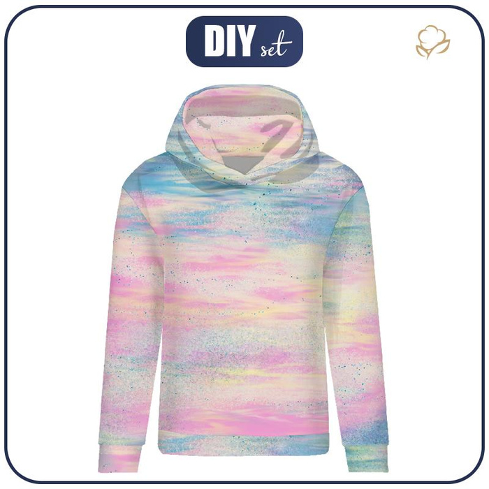 BLUZA DAMSKA (POLA) CLASSIC Z KAPTUREM - TĘCZOWY OCEAN wz. 5 - dzianina pętelkowa XXXL