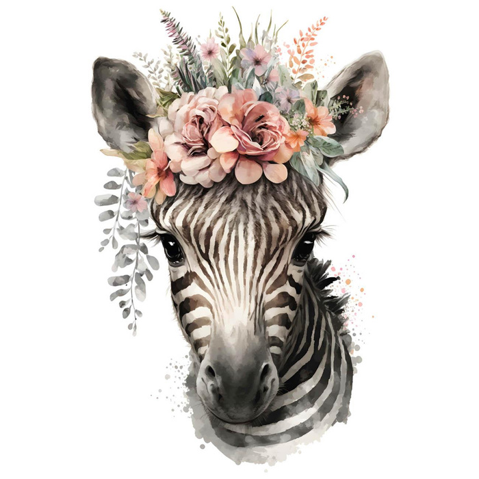 BABY ZEBRA - Paneel (75cm x 80cm)  Baumwoll Webware