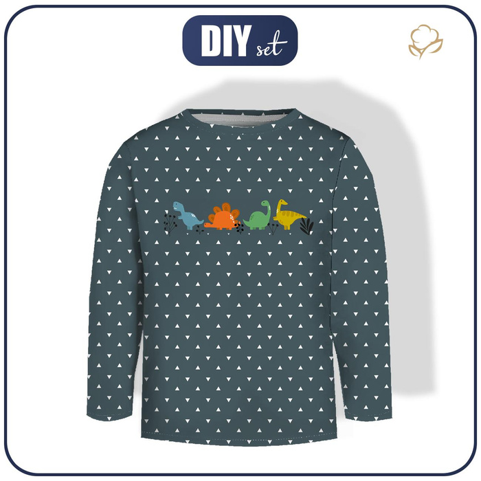 Longsleeve - COLORFUL DINOSAURS - sewing set (110/116)