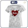 T-SHIRT DAMSKI - SERCE LOVE / strzała (BE MY VALENTINE) / LÓD - single jersey XS