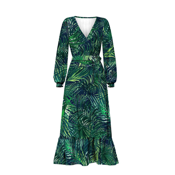 WICKELKLEID MIT RÜSCHEN (ABELLA) - PALMENBLÄTTER Ms. 5 / schwarz - Nähset L