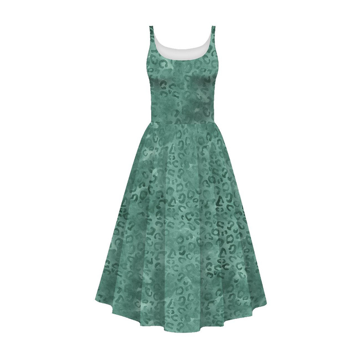 DRESS "ISABELLE" - SPOTS / modern mint (SNOW LEOPARDS) - sewing set L
