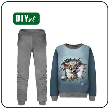 Children's tracksuit (MILAN) - HAPPY DEER - sewing set (134/140)