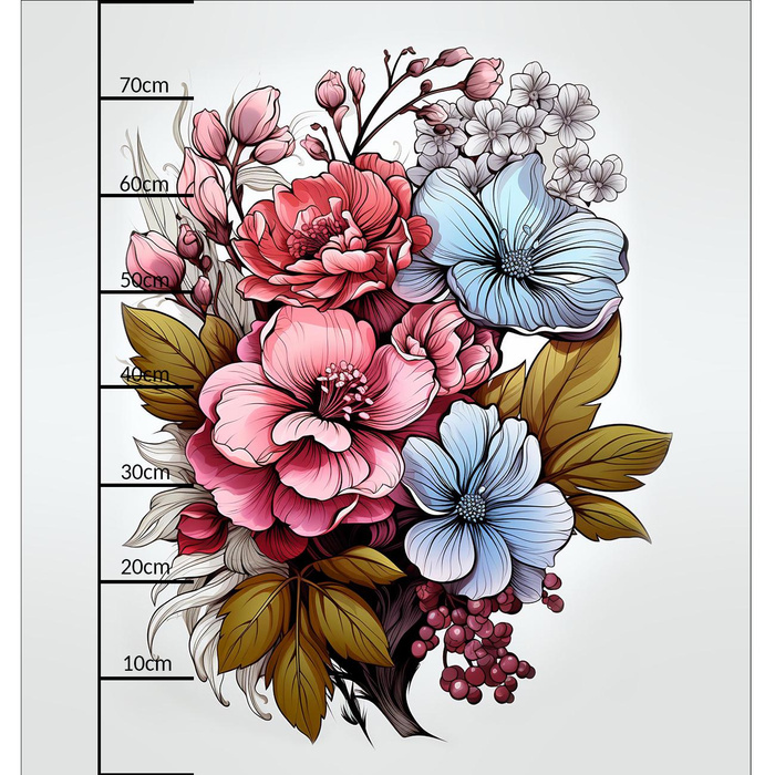 BOUQUET OF FLOWERS WZ.8 - panel (75cm x 80cm) SINGLE JERSEY