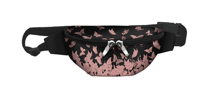 HIP BAG - BUTTERFLIES MIX PAT. 5 (GLITTER BUTTERFLIES) / Choice of sizes