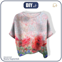 LEICHTE OVERSIZE BLUSE "ELENA" - MOHNBLUMEN Ms. 1 - Nähset