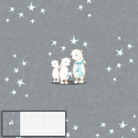 MEDVĚDI A HVĚZDIČKY / acid šedý (KOUZELNÝ VÁNOČNÍ LES) - PANORAMICKÝ PANEL (60 x 155cm)