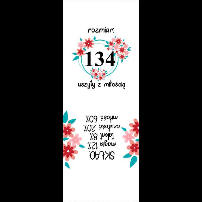 Wszywka dziewczęca 'KWIATY" PL - rozmiar 86 - Komplet 9 szt