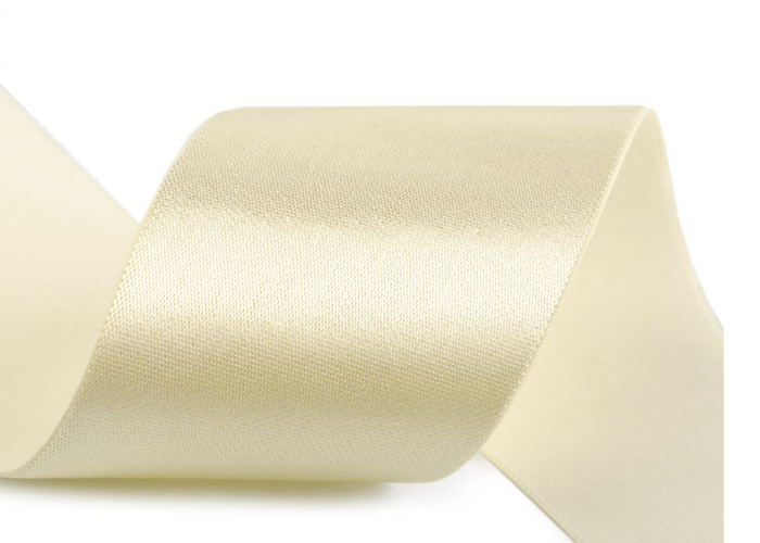 Satin Gummiband 50 mm - vanille