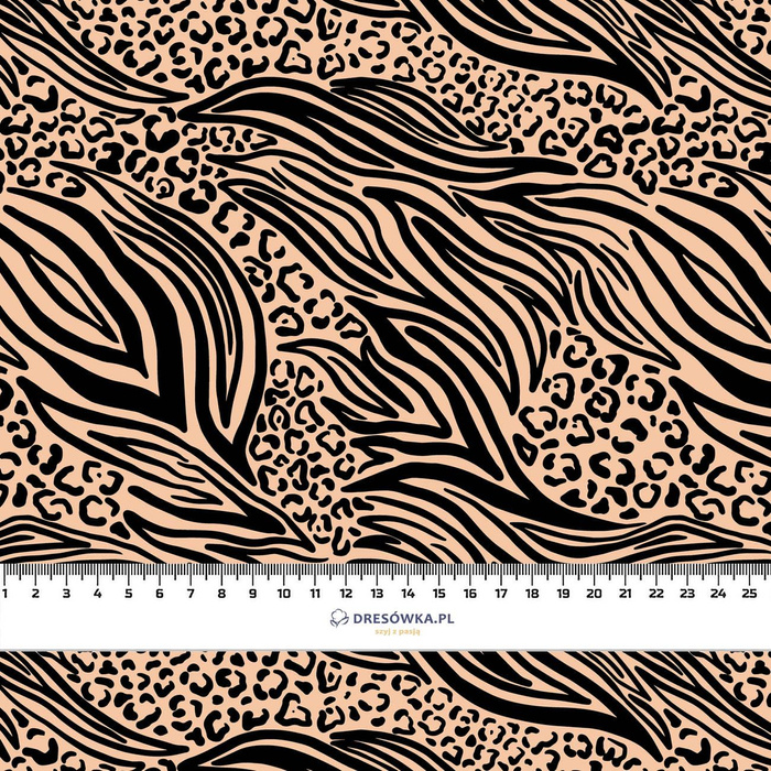 ANIMALS MIX / BEIGE - Waterproof woven fabric