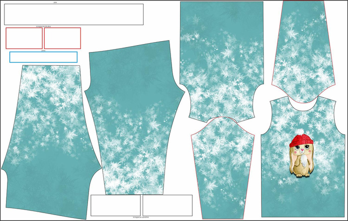 CHILDREN'S PAJAMAS " MIKI" - MIA THE WINTER BUNNY - Elastic cotton knit fabric (146/152)