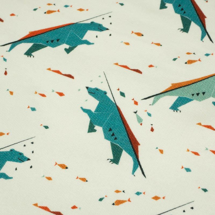 NIEDŹWIEDZIE / waniliowy - Dzianina drapana D300