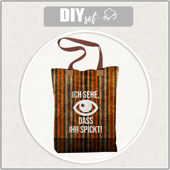 SHOPPER TASCHE - ICH SEHE, DASS IHR SPICKT! / HERBST STREIFEN / bunt (HERBSTFARBEN) - Nähset