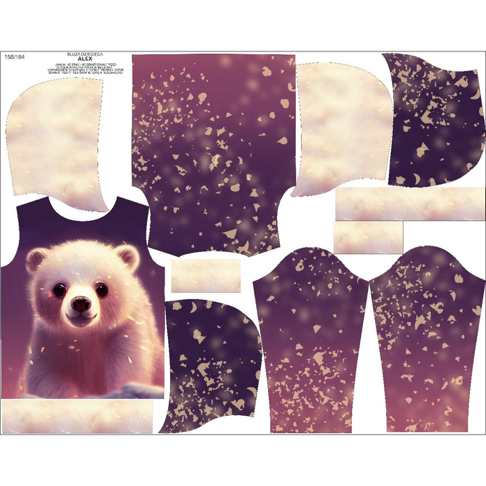 KID'S HOODIE (ALEX) - ANIMATED POLAR BEAR - sewing set (146/152)