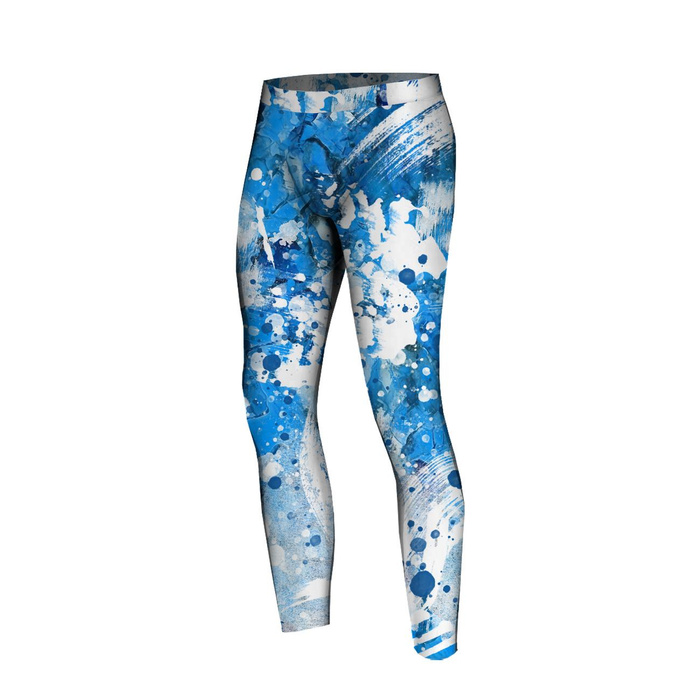 HERREN THERMO LEGGINGS (JACK) - BLUE SPLATTER - Nähset XL