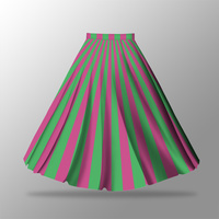 Panel na spódnicę "MAXI" - krepa - PINK-GREEN STRIPES