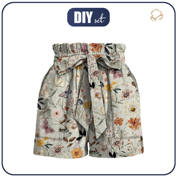 PAPERBAG SHORTS - FLOWERS MIX pat. 3 - sewing set L