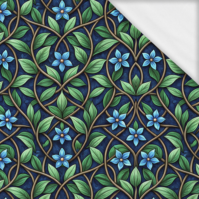 Stained Garden wz.1 (FLOWERS) - single jersey with elastane ITY