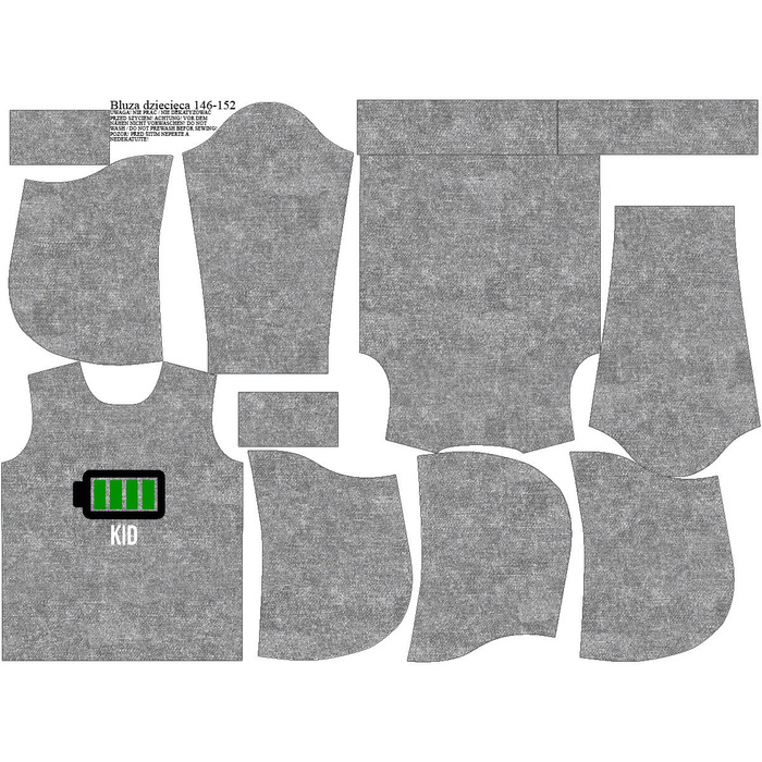 KID'S HOODIE - BATTERY - looped knit fabric (98/104)