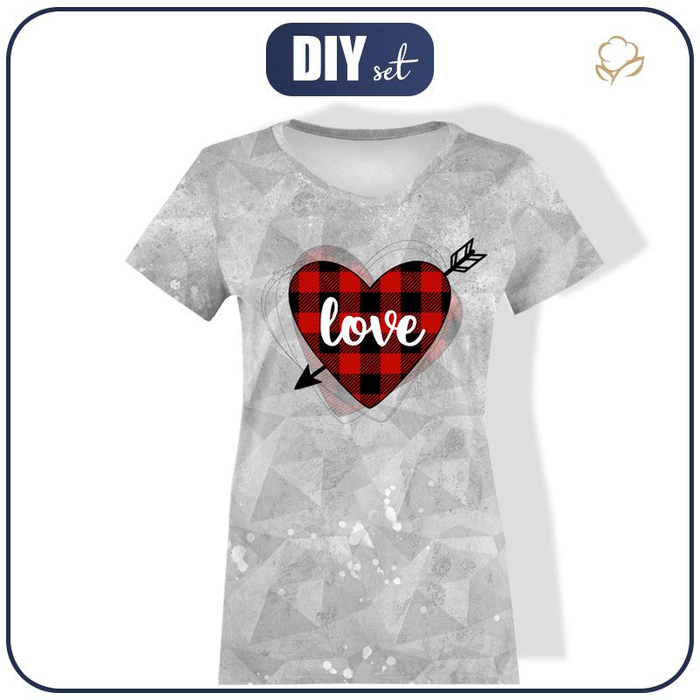 DÁMSKÉ TRIČKO - SRDCE LOVE  / šíp (BE MY VALENTINE) / LED - single jersey M