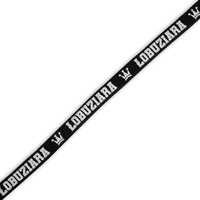 Plochá šňůrka 16mm s potiskem LŁOBUZIARA – černá