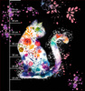 WATERCOLOR CAT PAT. 2 - panel (75cm x 80cm) Thermo lycra