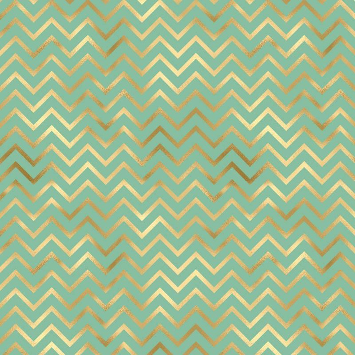 GOLDEN ZIGZAGS (GOLDEN OCEAN) / mint - single jersey with elastane 