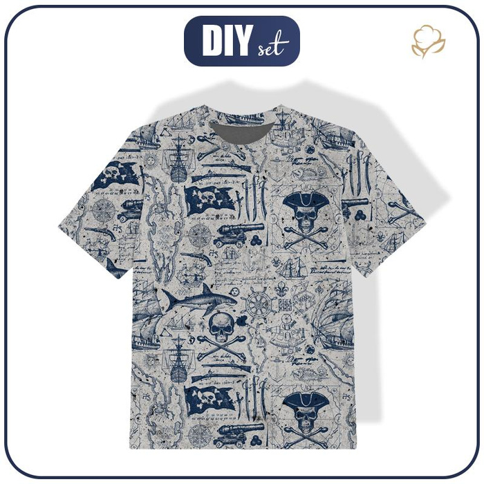 KID’S T-SHIRT - PIRATE ADVENTURE / concrete- single jersey (92/98)