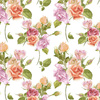 PASTELLROSEN Ms. 2 (BLÜHENDE WIESE) - Baumwoll Webware